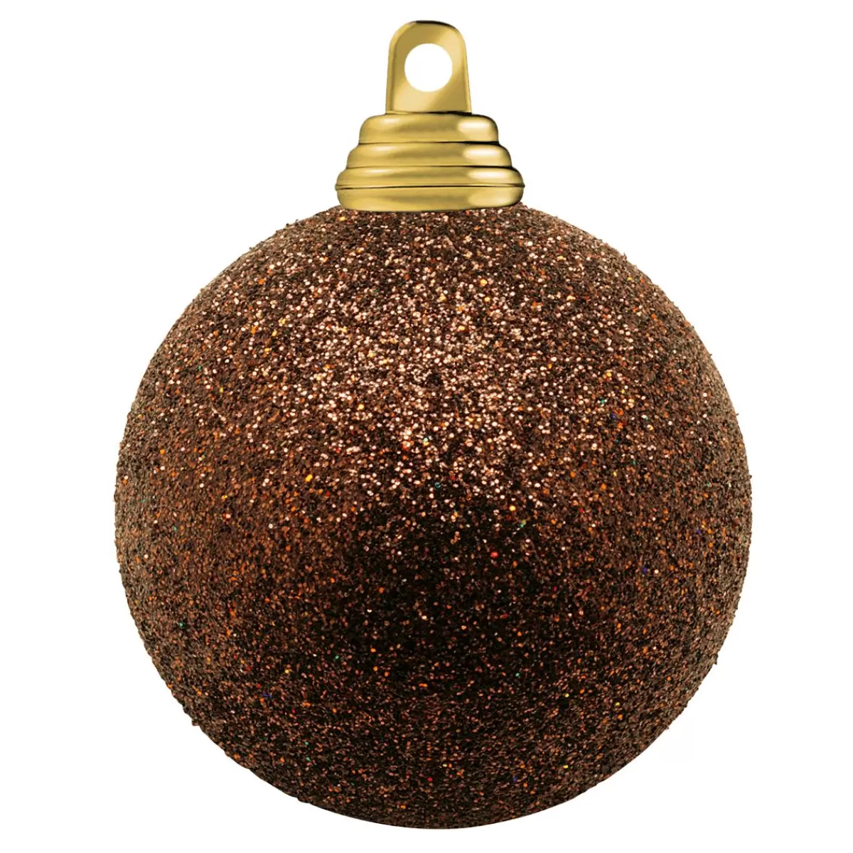 DecoWoerner Plastic Glitter Christmas Balls In Mocha