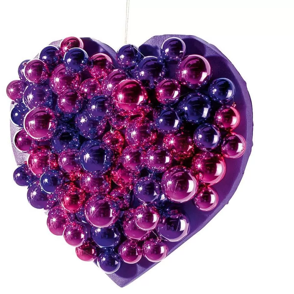 DecoWoerner Plum, Shiny Christmas Balls Made Of Flame Retardant Plastic, 6 Cm Ø - 24 Pcs.