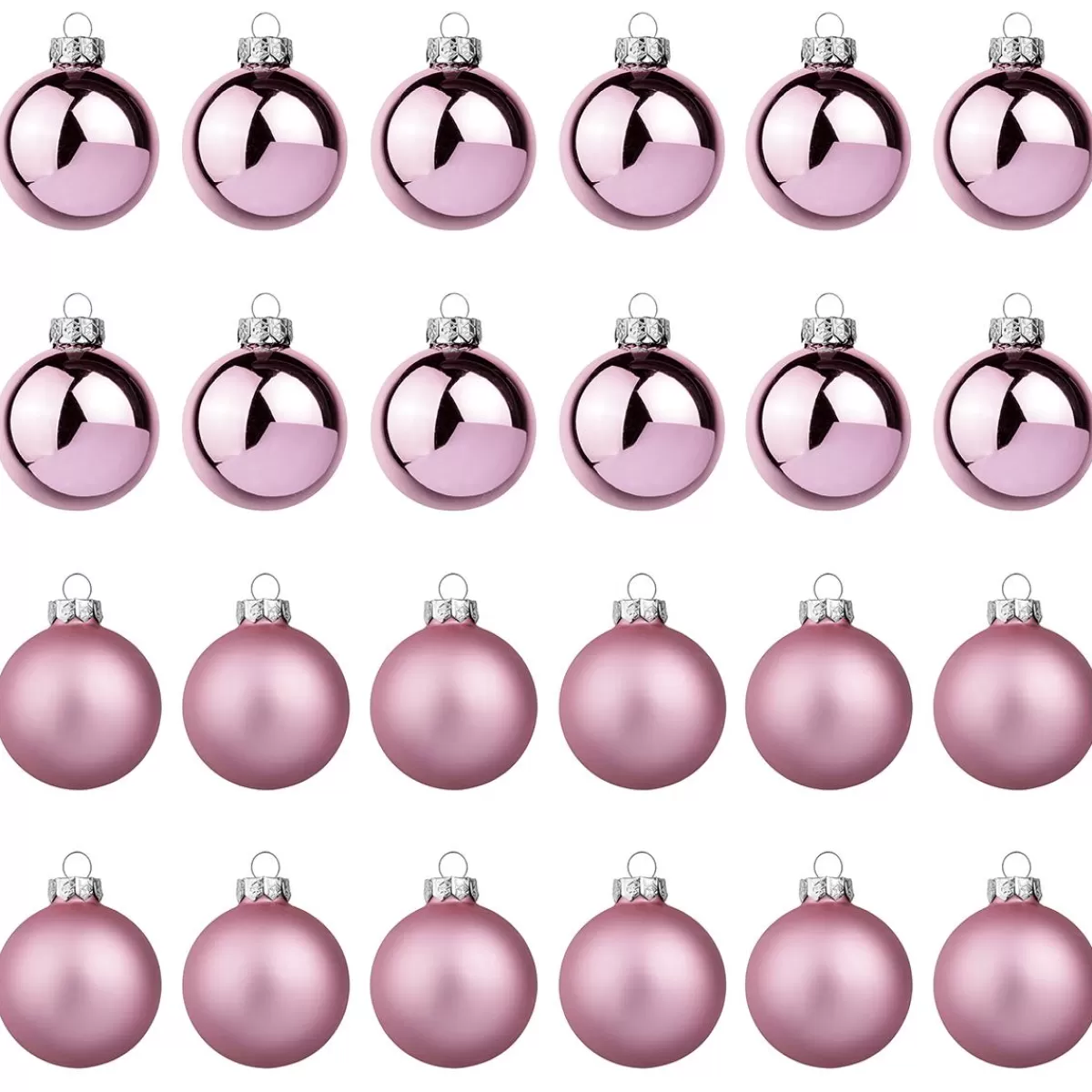 DecoWoerner Powder Glass Christmas Baubles 6 Cm Ø - 24 Pieces