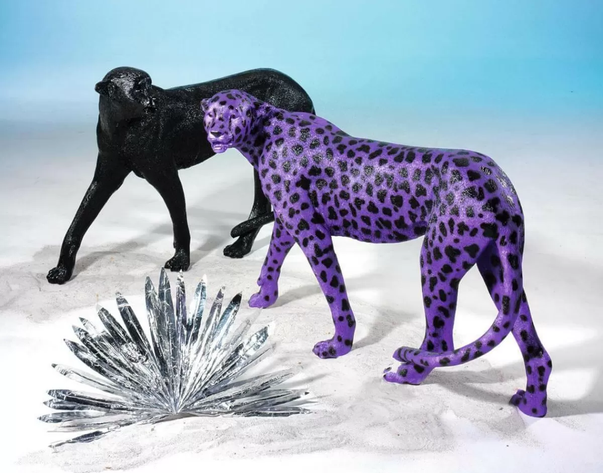 DecoWoerner Purple Cheetah 110 Cm Long With Black Spots