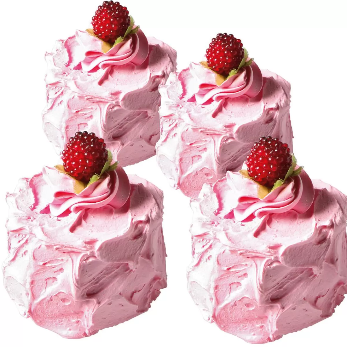 DecoWoerner Raspberry Cupcake Dummies, Pack Of 4 Pieces