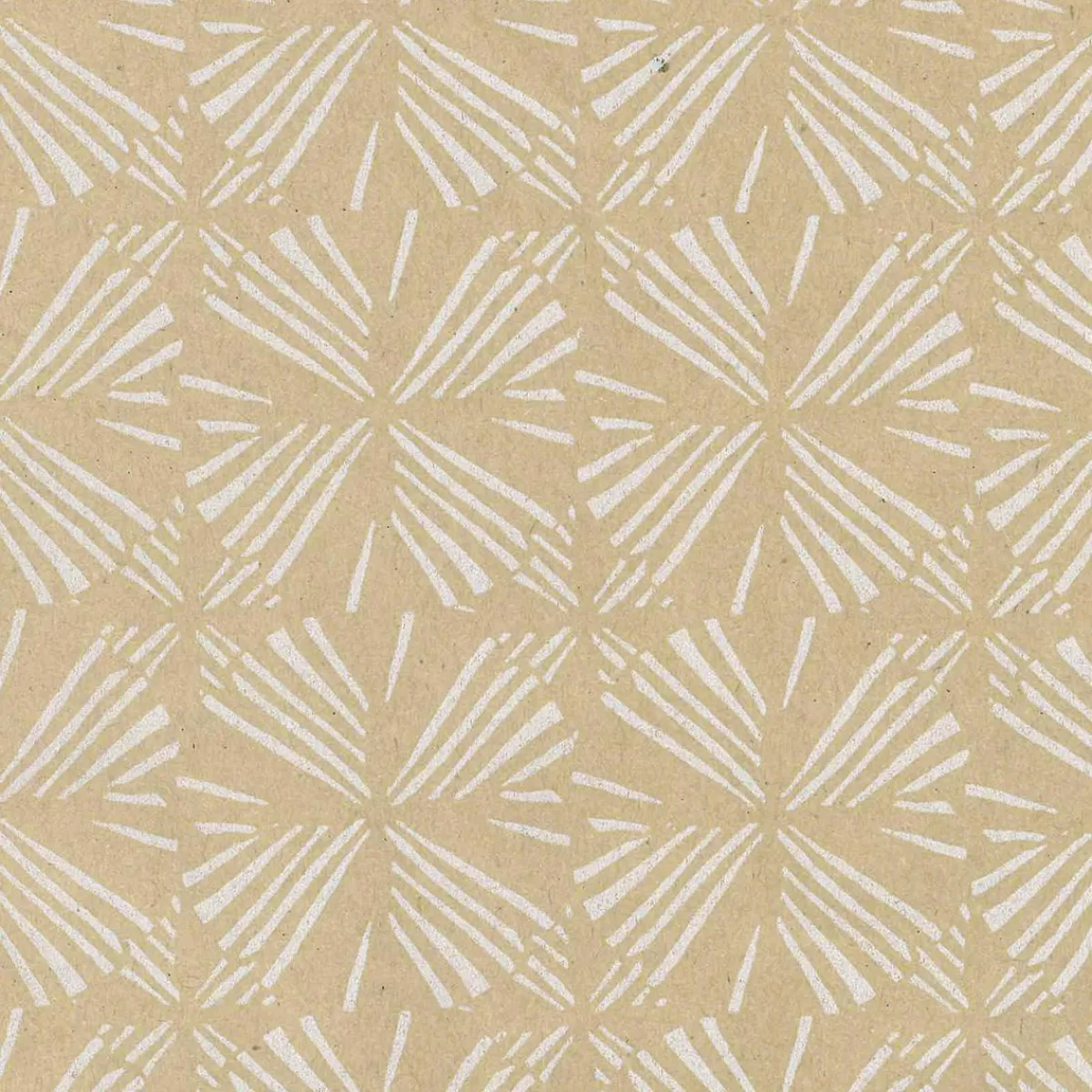 DecoWoerner Recycled Kraft Paper With White Geometric Patterns - 50 M Wrapping Paper Roll