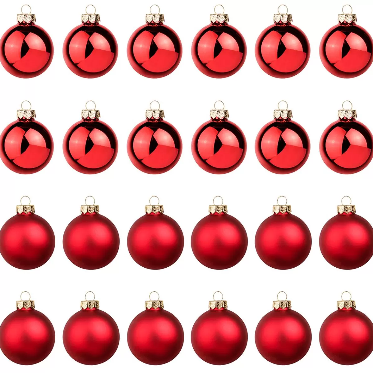 DecoWoerner Glass Christmas Baubles 6 Cm Ø - 24 Pieces