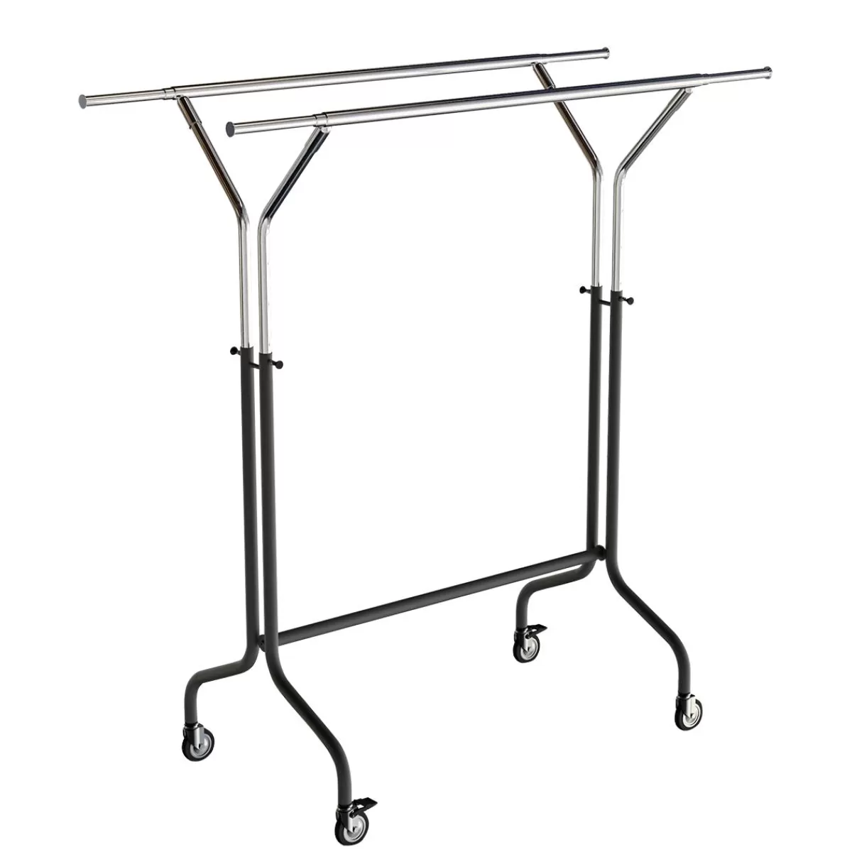 DecoWoerner Rolling Clothes Rack DOUBLE Height Adjustable