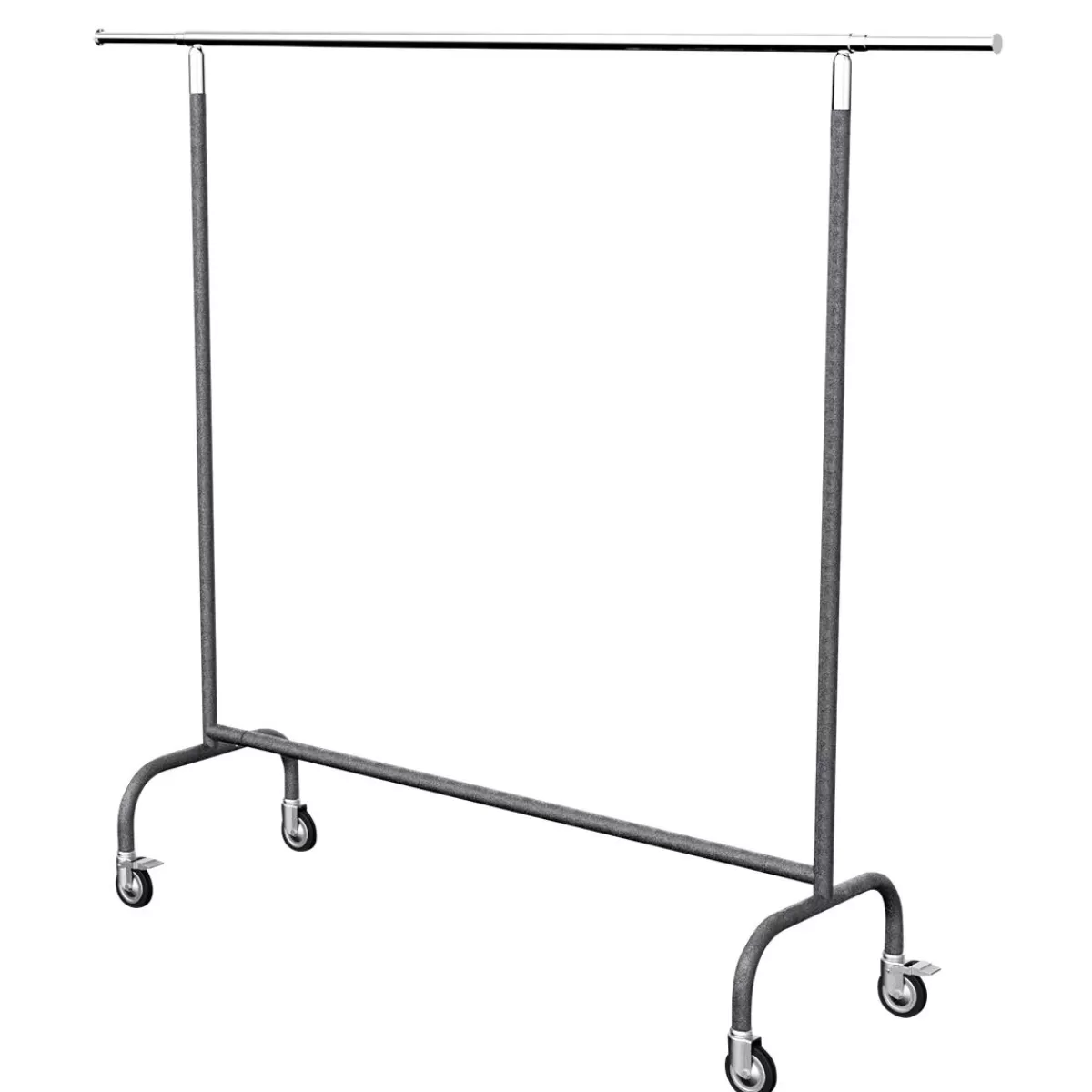 DecoWoerner Rolling Clothes Rack MASSIVE Anthracite Height Adjustable 150-220 Cm