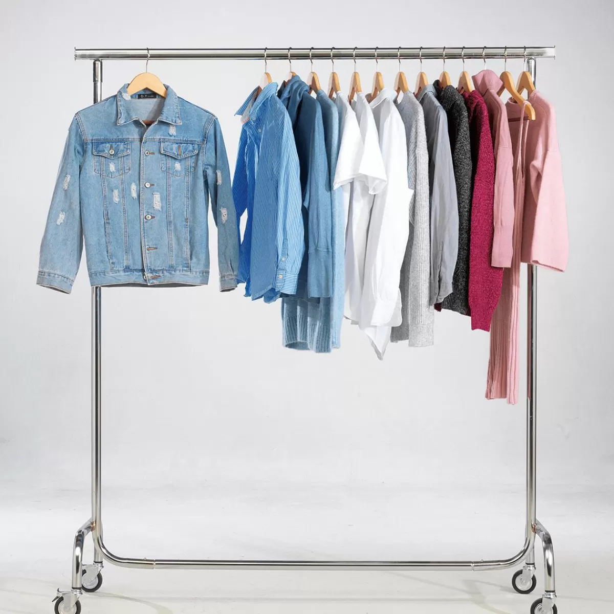 DecoWoerner Rolling Clothes Rack, Stable, Loadable Up To 100 Kg