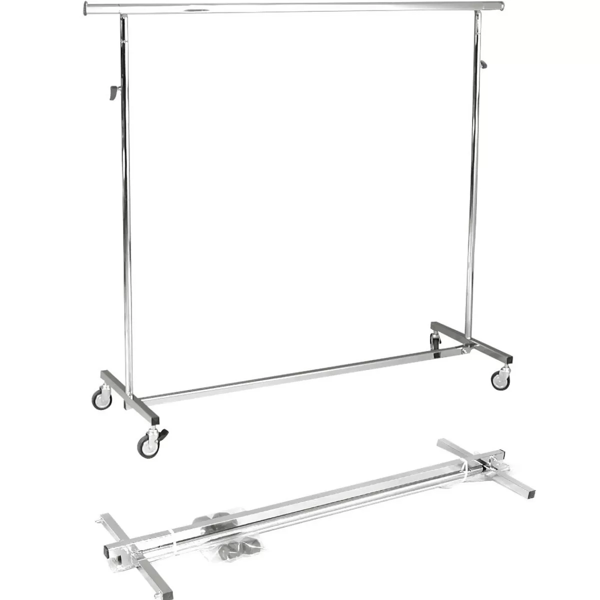 DecoWoerner Rolling Stand Foldable, Height Adjustable, 1.5m Wide