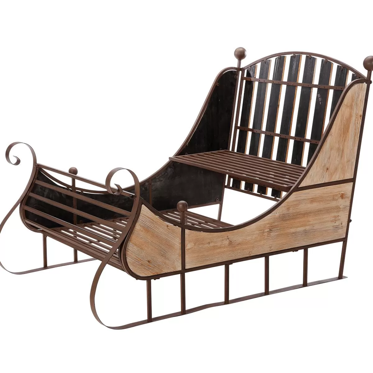 DecoWoerner Rustic Vintage Deco Sleigh 166 X 109 X 111 Cm Made Of Wood And Metal