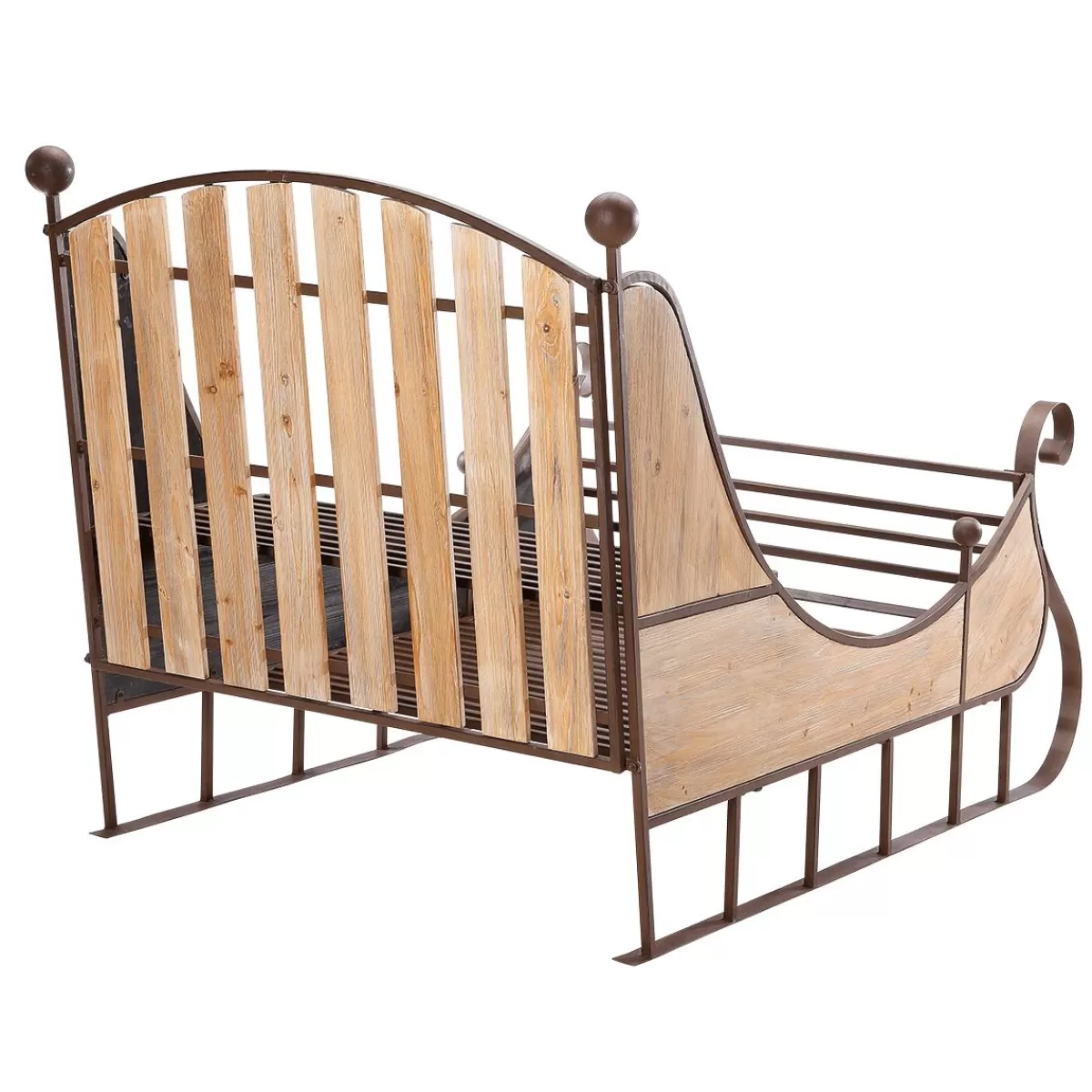 DecoWoerner Rustic Vintage Deco Sleigh 166 X 109 X 111 Cm Made Of Wood And Metal