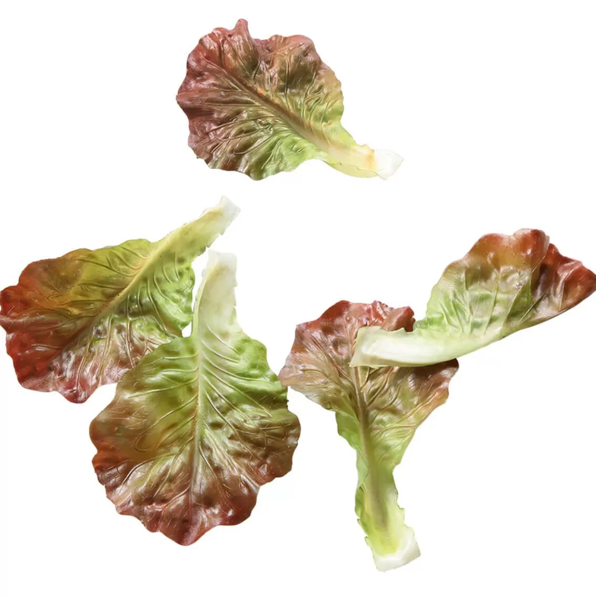 DecoWoerner Salad Leaves Green - Red Food Replica, 5 Pieces