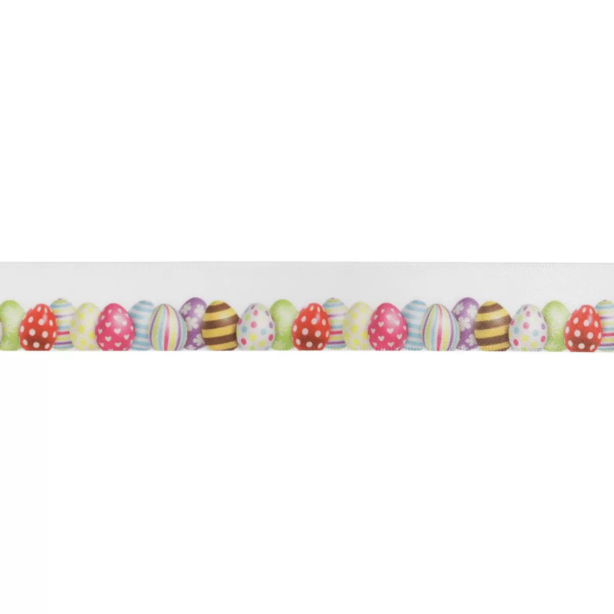 DecoWoerner Satin Ribbon Gift Ribbon With Easter Eggs Motif, 23 Mm, 20 M