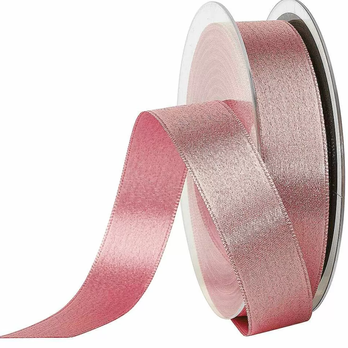 DecoWoerner Satin Ribbon Glitter, 25 Mm, 20 M, Rose