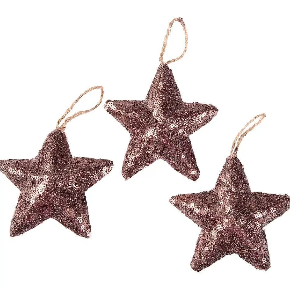 DecoWoerner Sequins Star Ø 10 Cm, 3 Pcs, Nougat