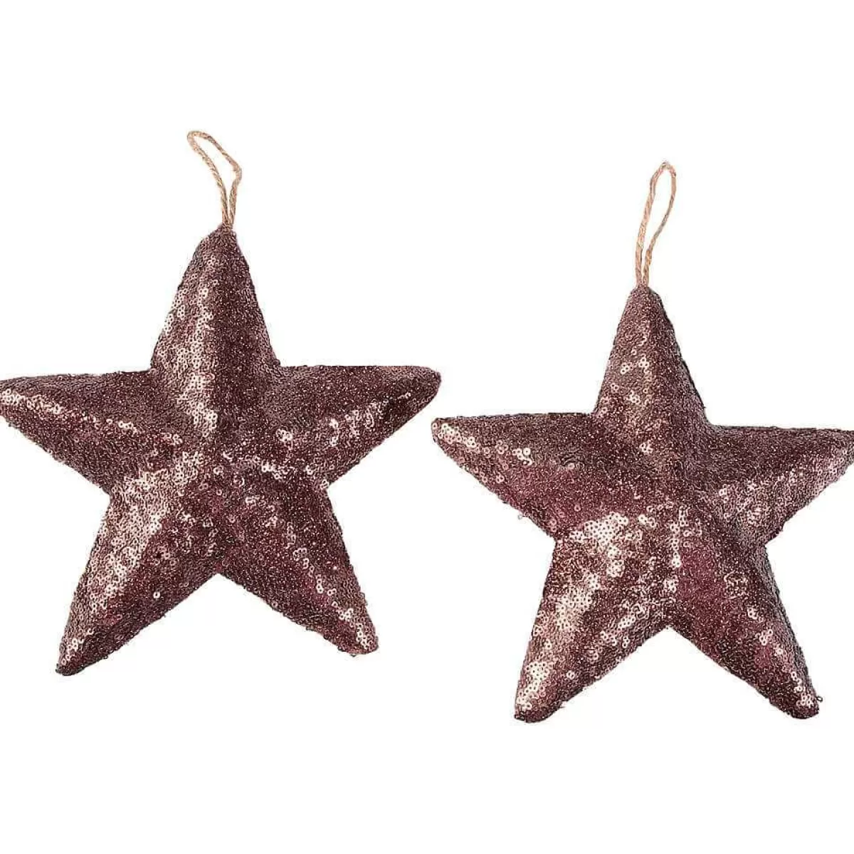 DecoWoerner Sequins Star Ø 22 Cm, 2 Pcs, Nougat