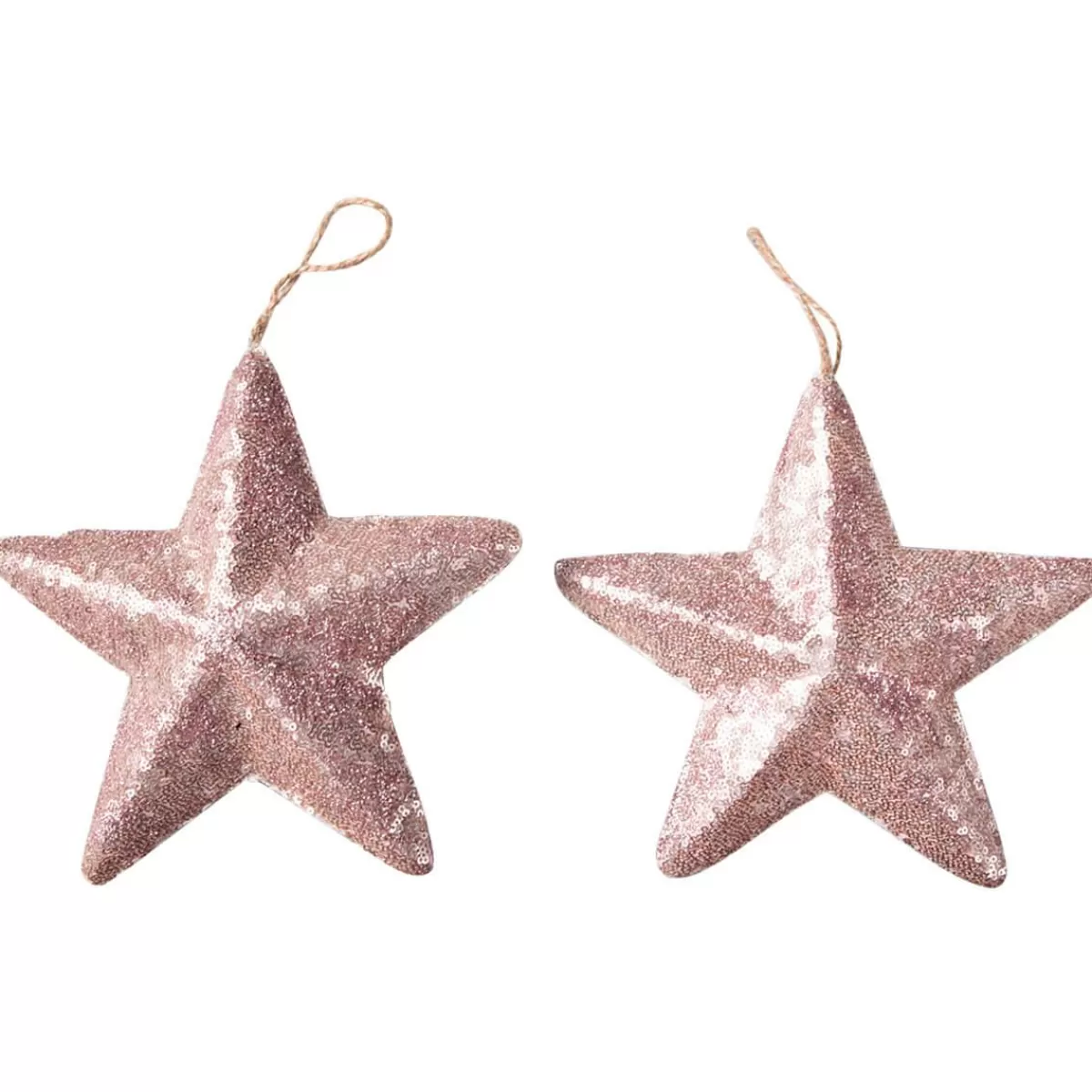 DecoWoerner Sequins Star Ø 22 Cm, 2 Pcs, Rose