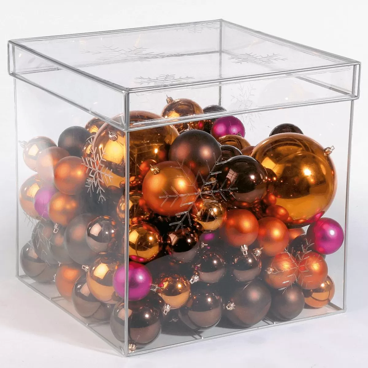 DecoWoerner Shiny Nougat Plastic Christmas Baubles, 6 Cm Ø - 24 Pieces