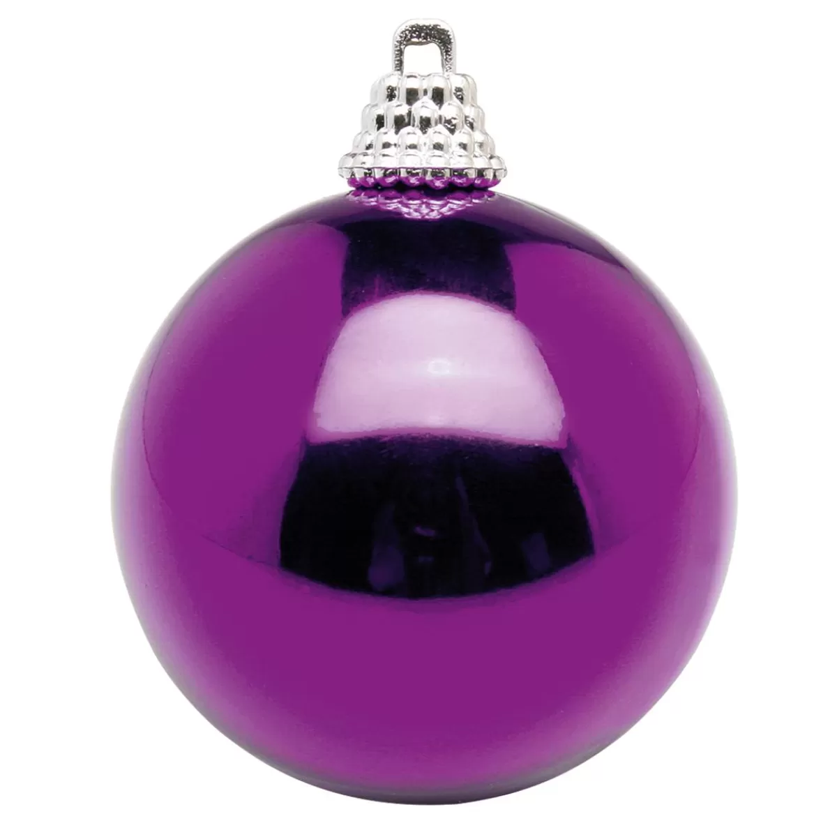 DecoWoerner Shiny Purple Plastic Christmas Baubles, 6 Cm Ø - 24 Pieces