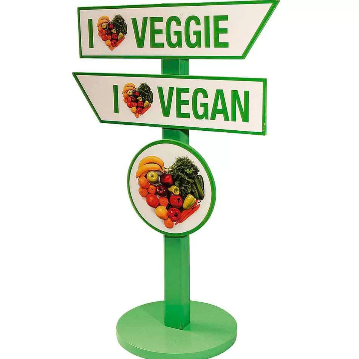 DecoWoerner Signpost "Veggie & Vegan" Height 80 Cm