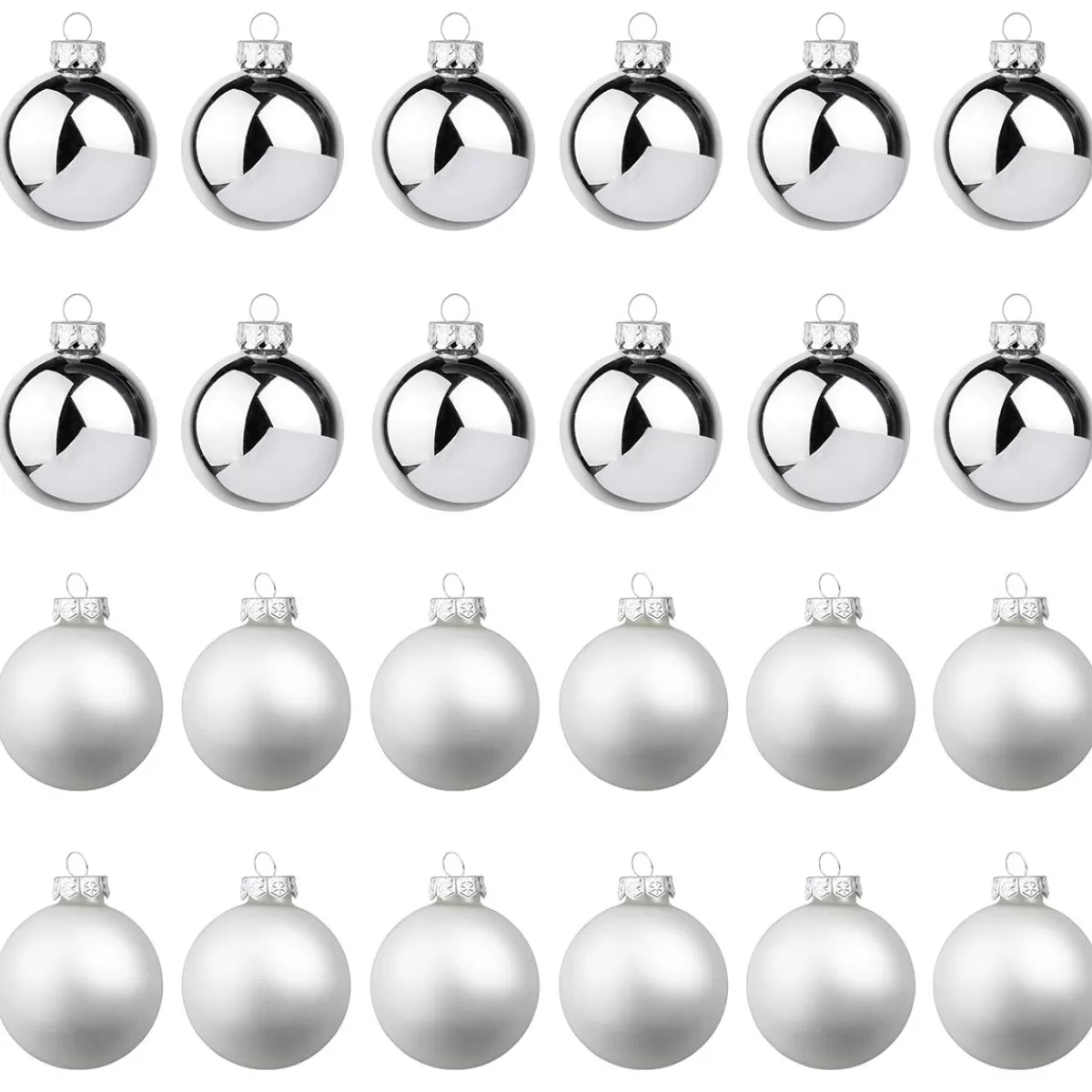 DecoWoerner Glass Christmas Baubles 6 Cm Ø - 24 Pieces