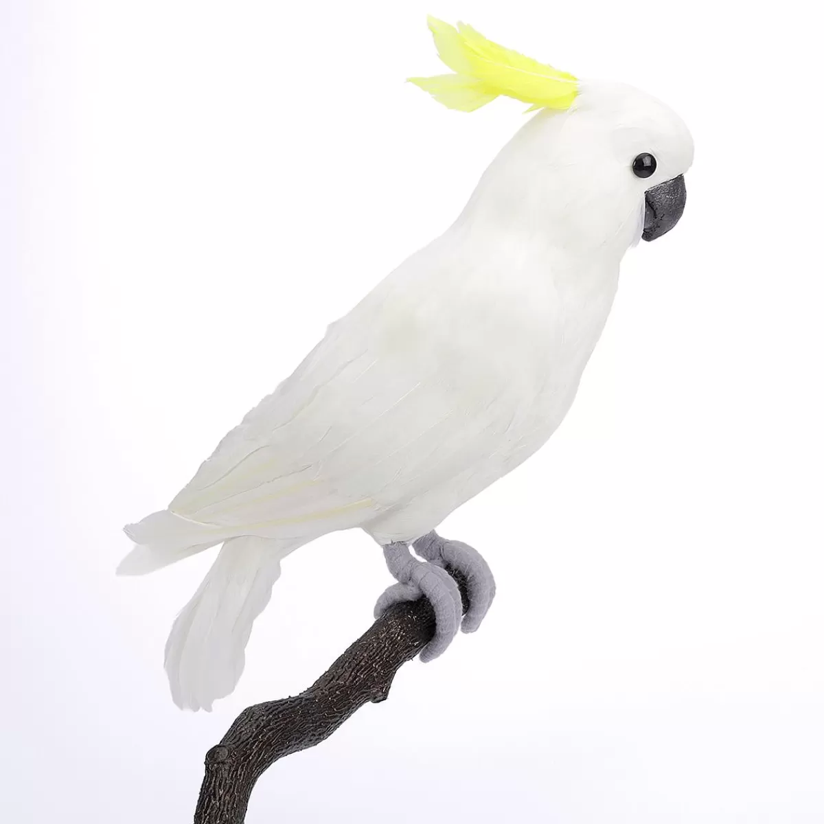 DecoWoerner Sitting Deco Parrot -yellow Cockatoo, 40 Cm