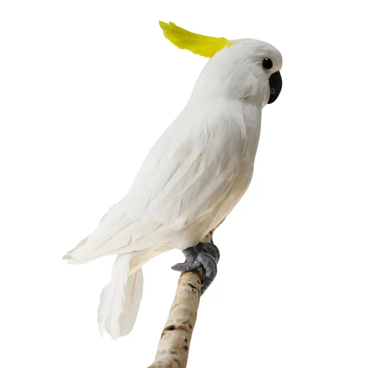 DecoWoerner Sitting Deco Parrot -yellow Cockatoo, 40 Cm