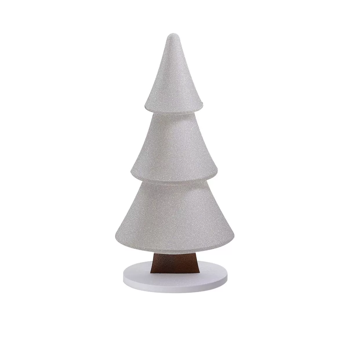 DecoWoerner Snow Fir Stand With Glitter 17 X 34 Cm Silver