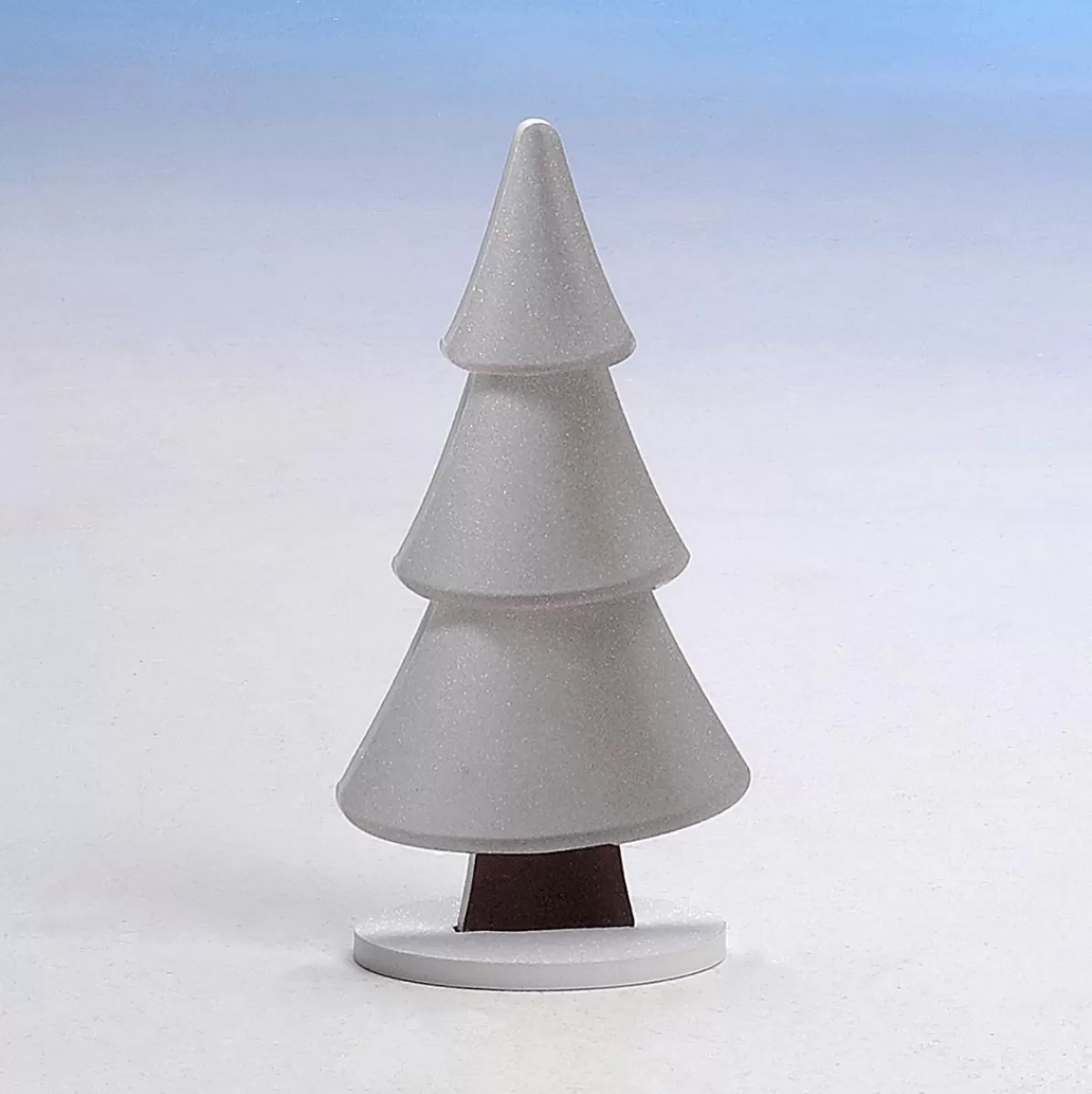 DecoWoerner Snow Fir Stand With Glitter 17 X 34 Cm Silver