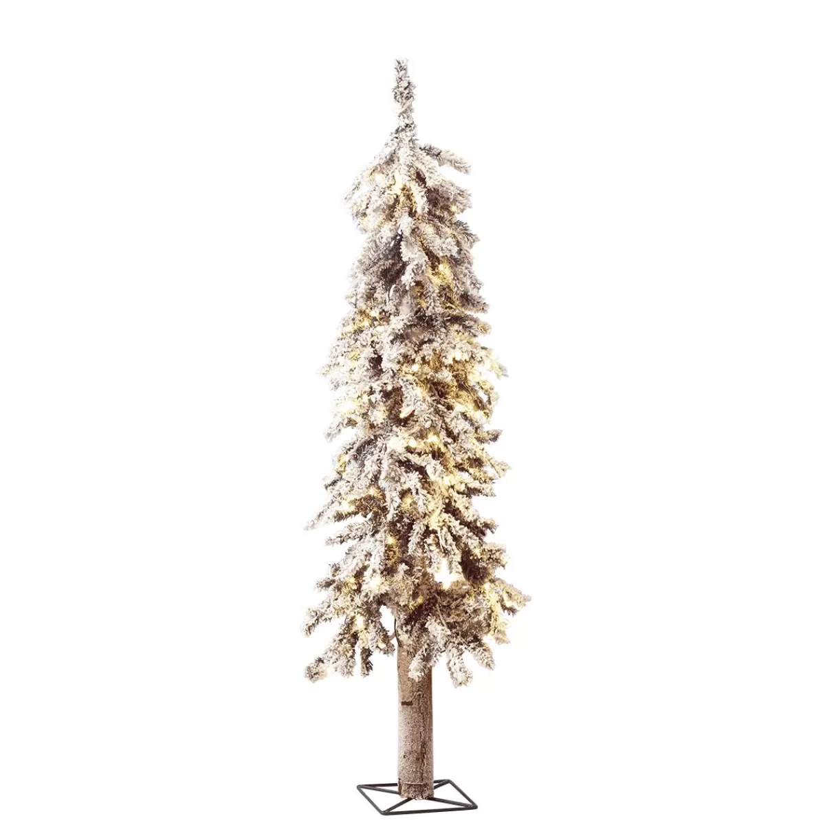 DecoWoerner Snowy Artificial Alpine Fir Tree With LED 90 Cm