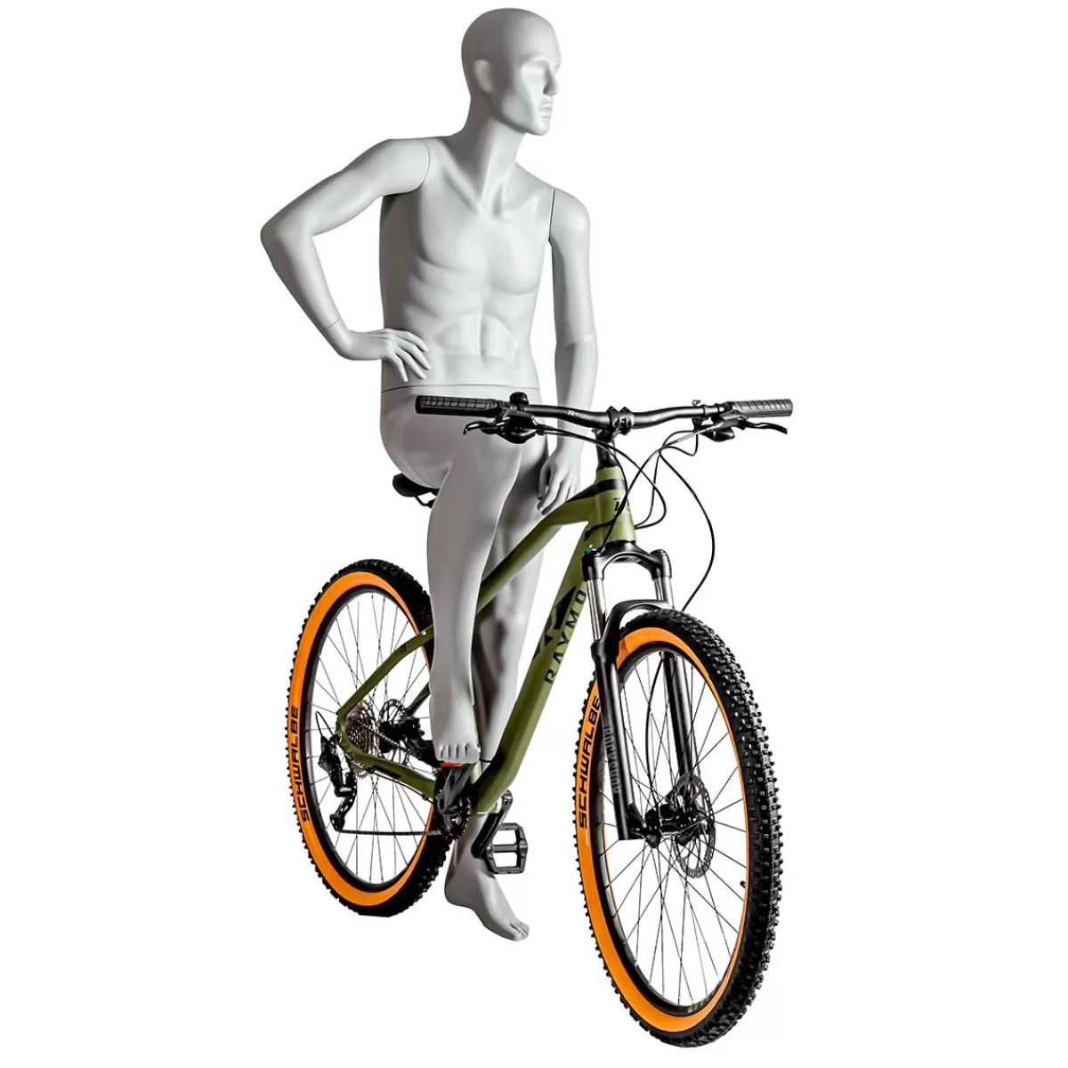 DecoWoerner Sport Mannequin Man Biker, Hiker - Right Leg Raised & Right Arms Bent