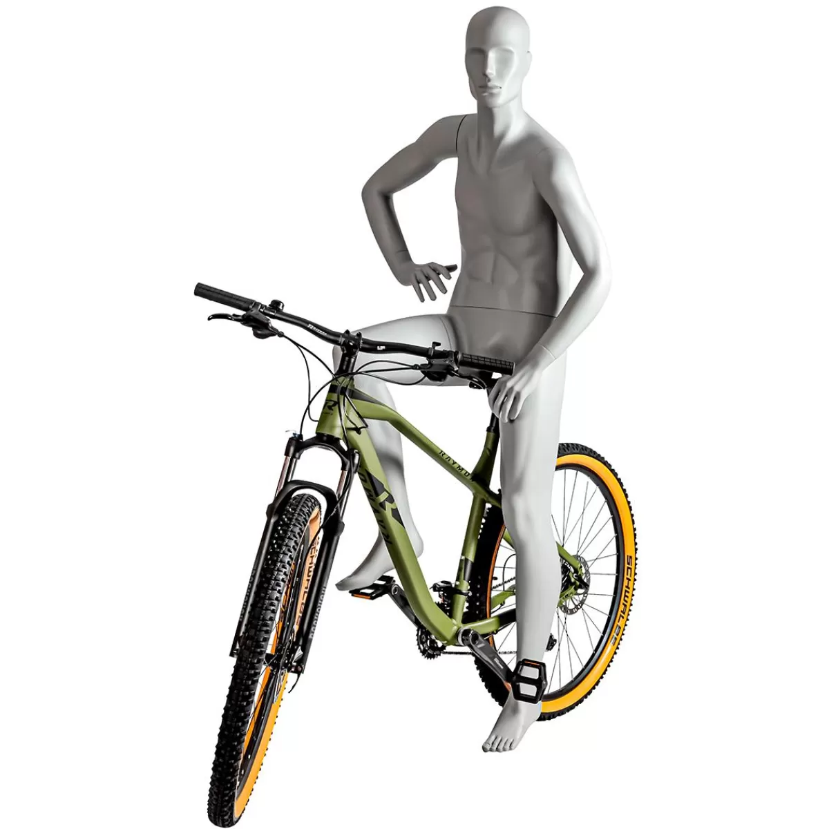 DecoWoerner Sport Mannequin Man Biker, Hiker - Right Leg Raised & Right Arms Bent