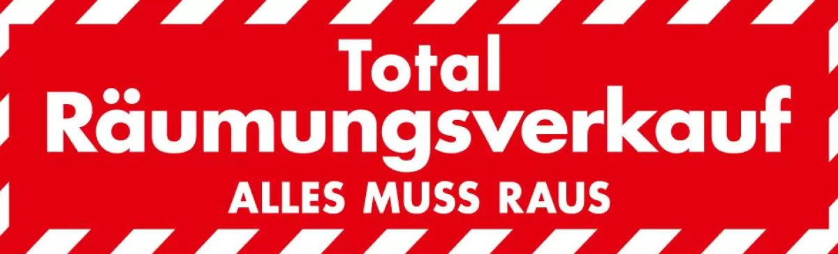 DecoWoerner Sticker "Total Räumungsverkauf" (Total Clearance Sale), 138 X 42 Cm