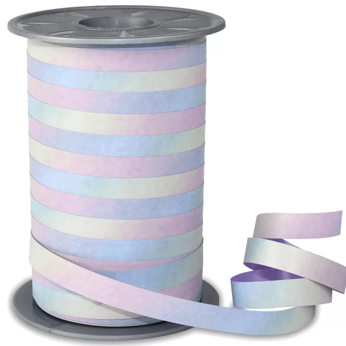 DecoWoerner Striped Ribbon In Rainbow Colours, 10mm, 200 M