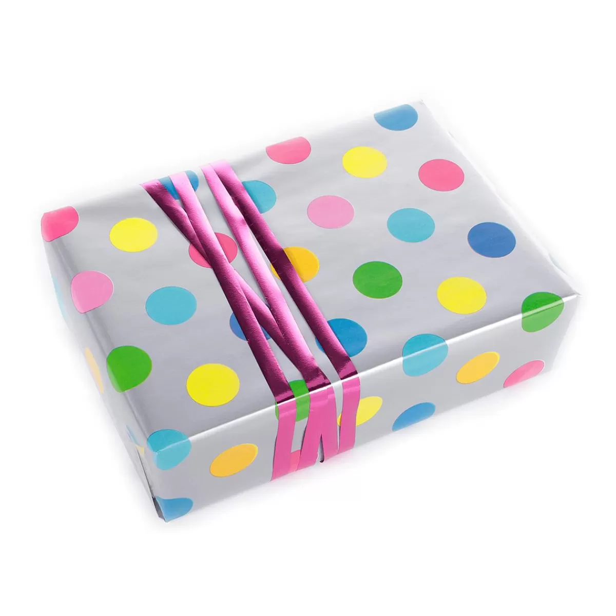 DecoWoerner Sustainable, Wrapping Paper With Colourful Dots - 50 M Gift Wrapping Paper Roll