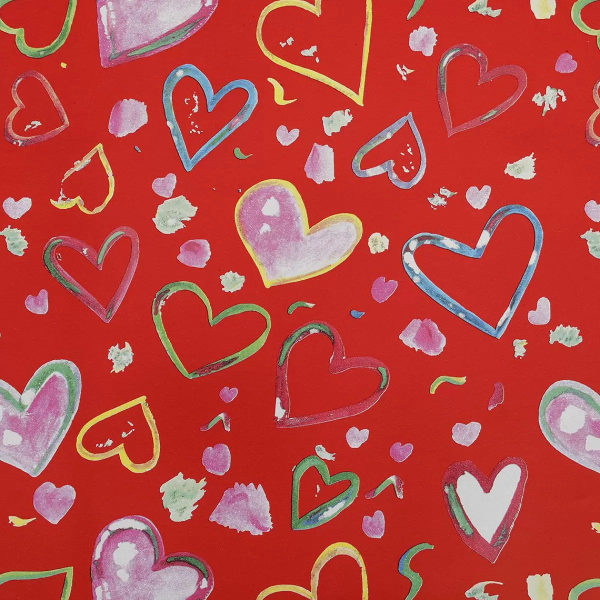 DecoWoerner Sustainable Wrapping Paper Colourful Hearts, , 50 Cm X 50 M