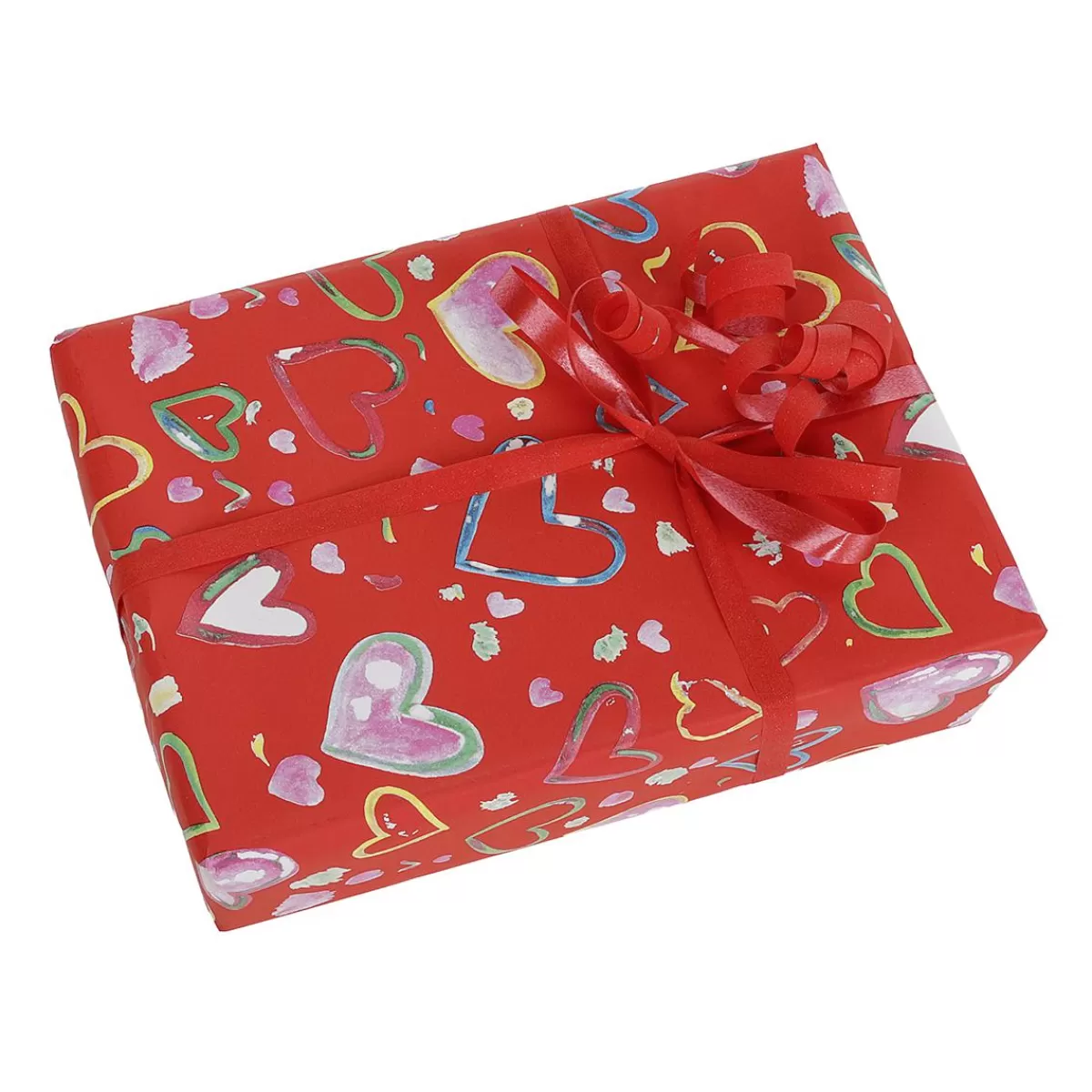 DecoWoerner Sustainable Wrapping Paper Colourful Hearts, , 50 Cm X 50 M