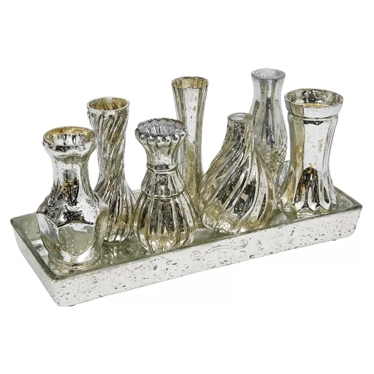 DecoWoerner Table Decoration Vases With Tray, 8 Pieces