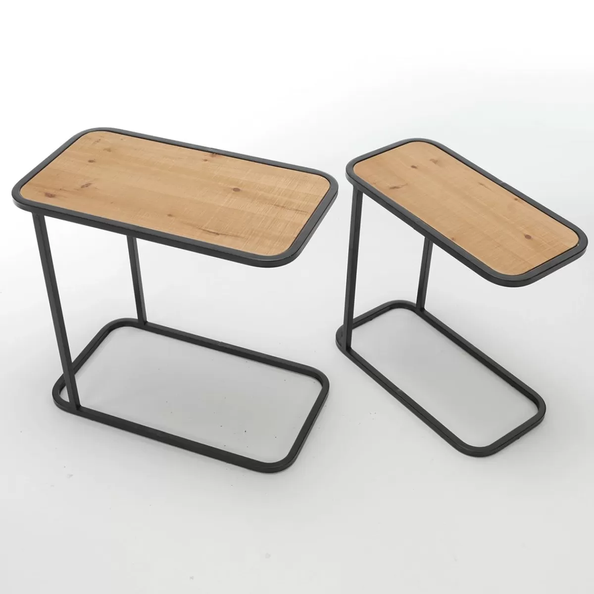 DecoWoerner Table Set 2 Pcs Metal Fir Wood