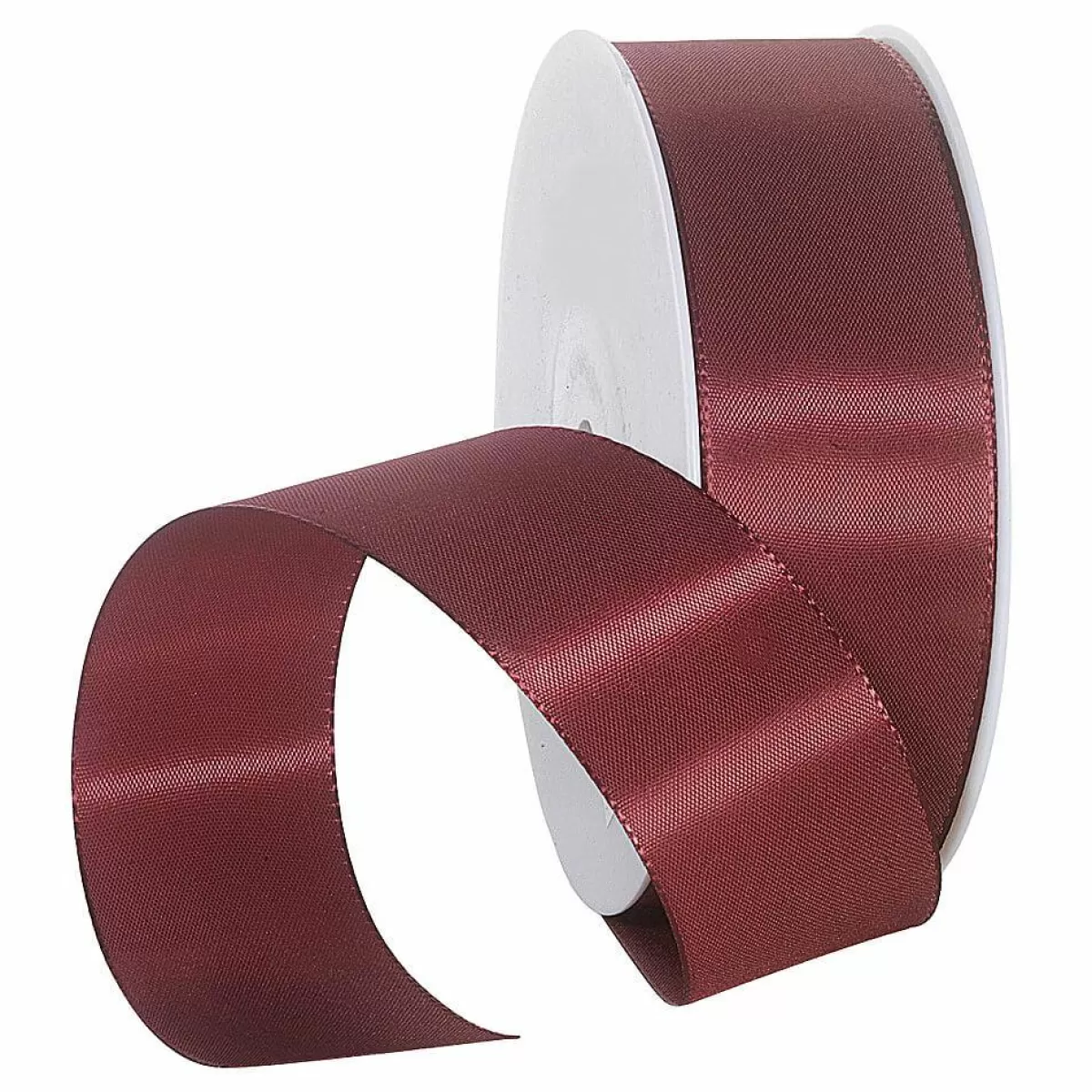 DecoWoerner Taffeta Ribbon With Selvedge 40 Mm, 50 M, Bordeaux