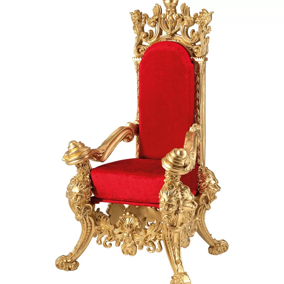 DecoWoerner Throne "Baroque" Height 190 Cm, Gold-red