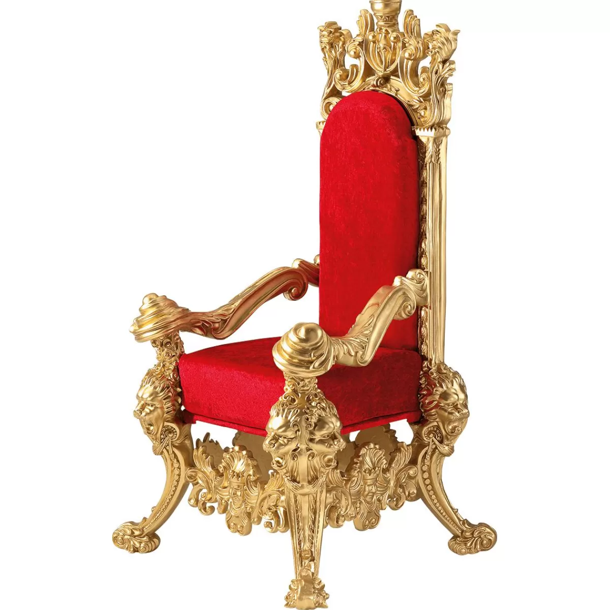 DecoWoerner Throne "Baroque" Height 190 Cm, Gold-red