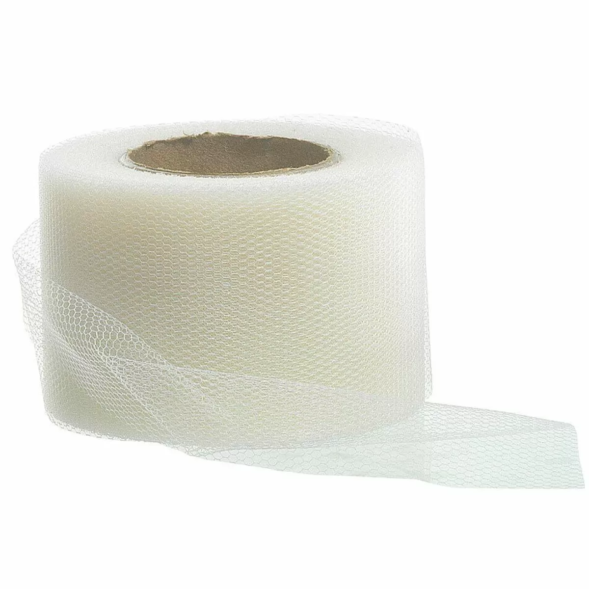 DecoWoerner Tulle Ribbon Width 50 Mm, Cream