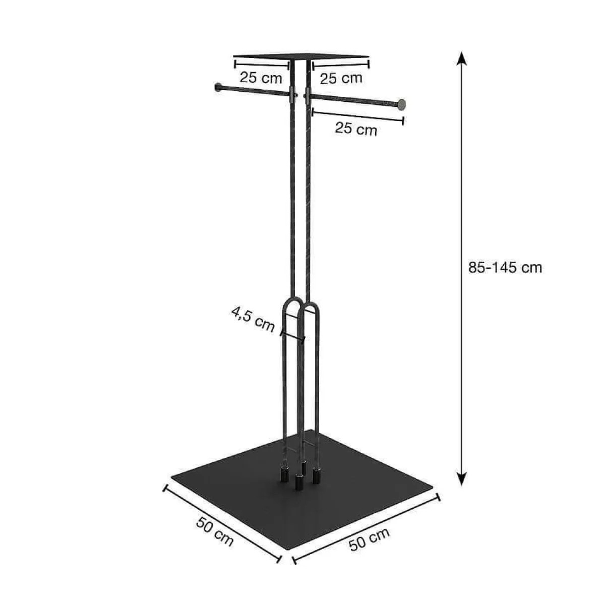 DecoWoerner Two-arm Suspension Stand LOFT, 85 - 145 Cm