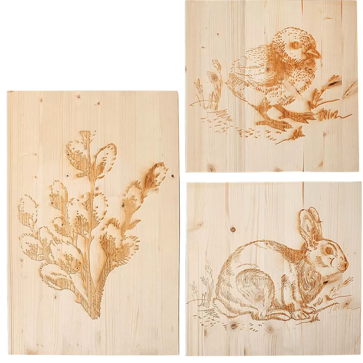 DecoWoerner Wall Picture Set Pyrography