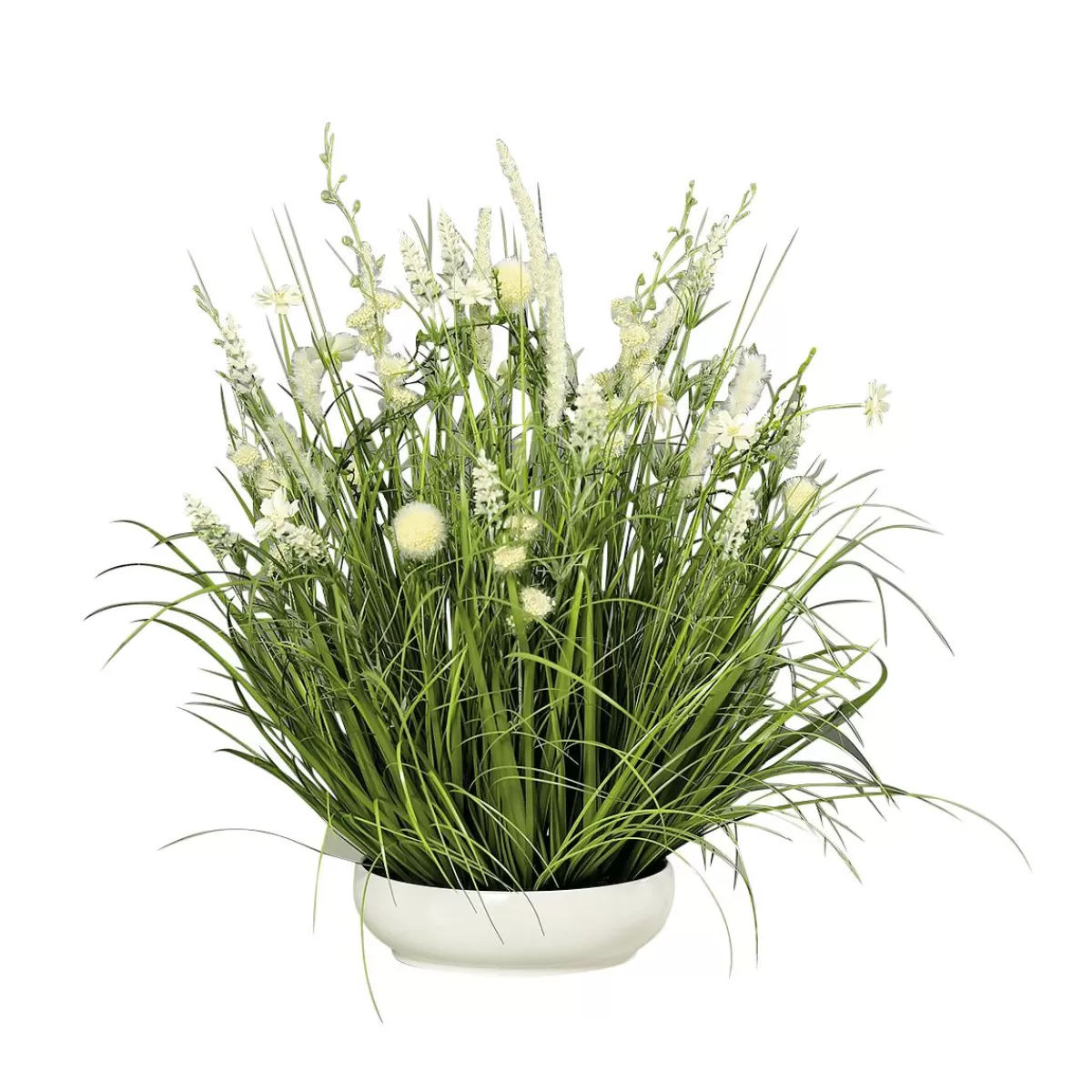 DecoWoerner Meadow Artificial Flowers Arrangement In Bowl 58 Cm