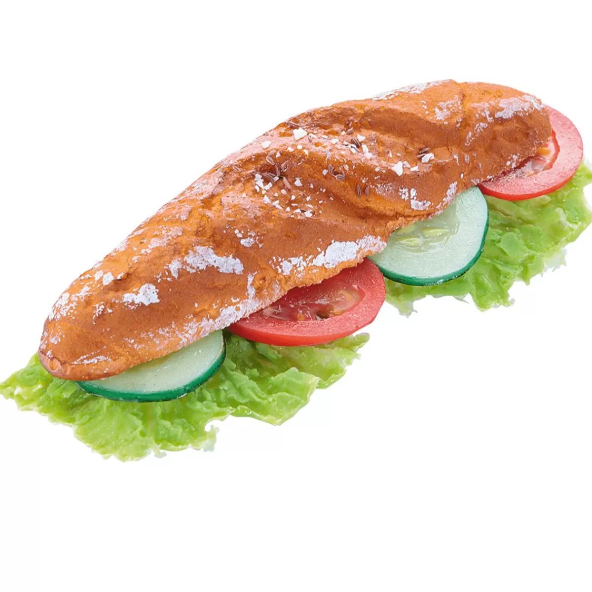 DecoWoerner Wholemeal Roll With Salad Food Dummy 21 Cm