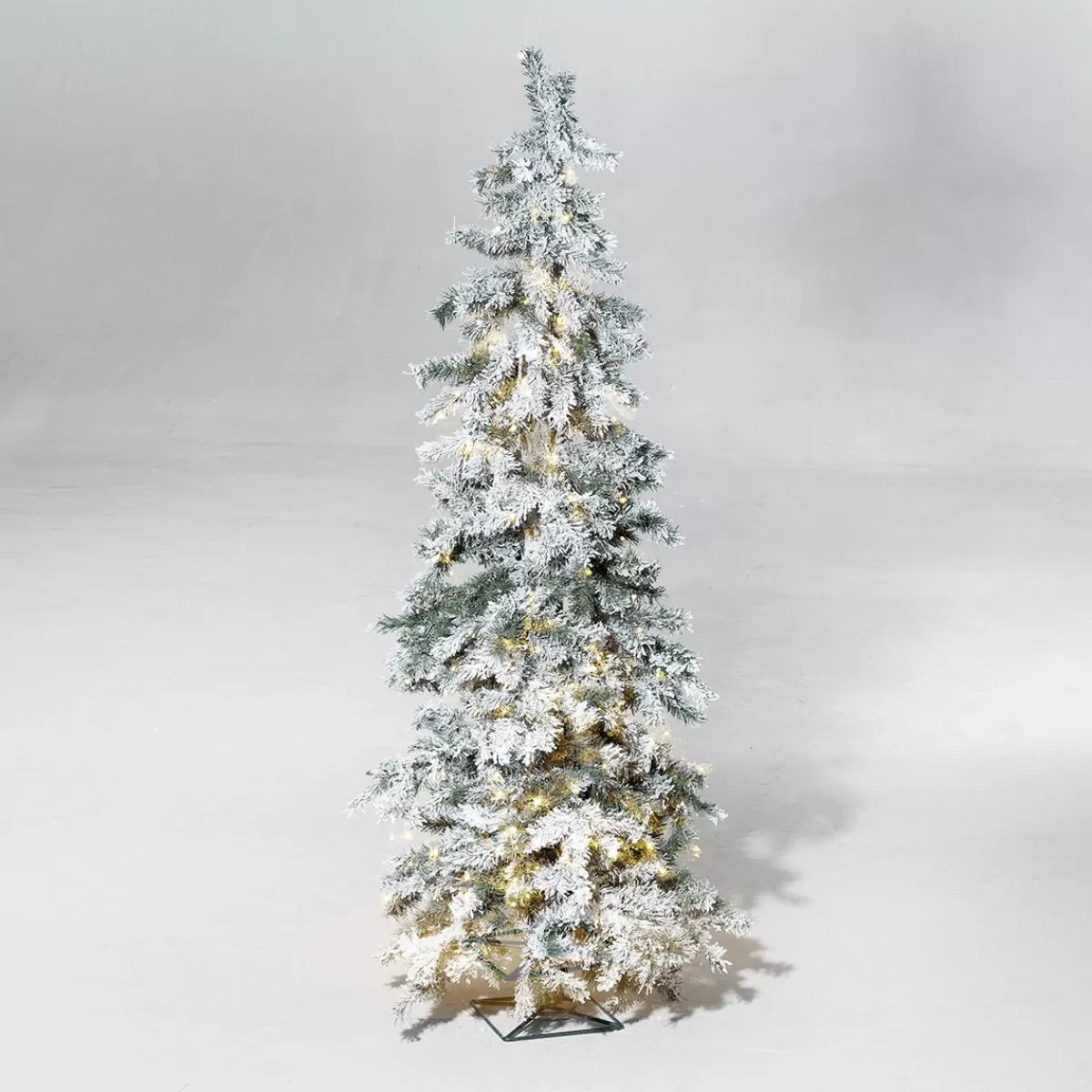 DecoWoerner Winter Christmas Tree, Snowy Luvi Artificial With LED Light, 160 Cm