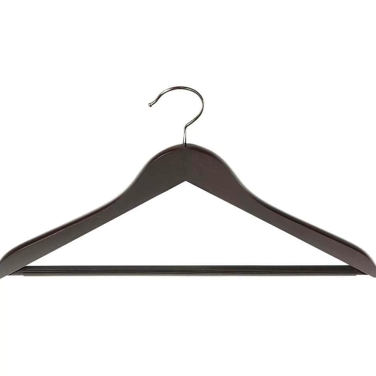 DecoWoerner Wooden Clothes Hanger With Bar, Angular 45 Cm Wenge