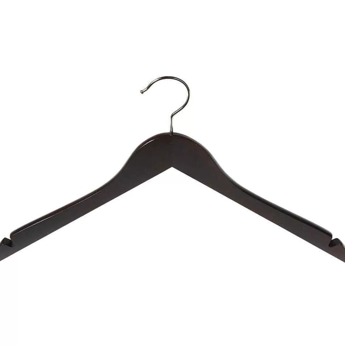 DecoWoerner Wooden Clothes Hanger With Notches, Angular 45 Cm Wenge