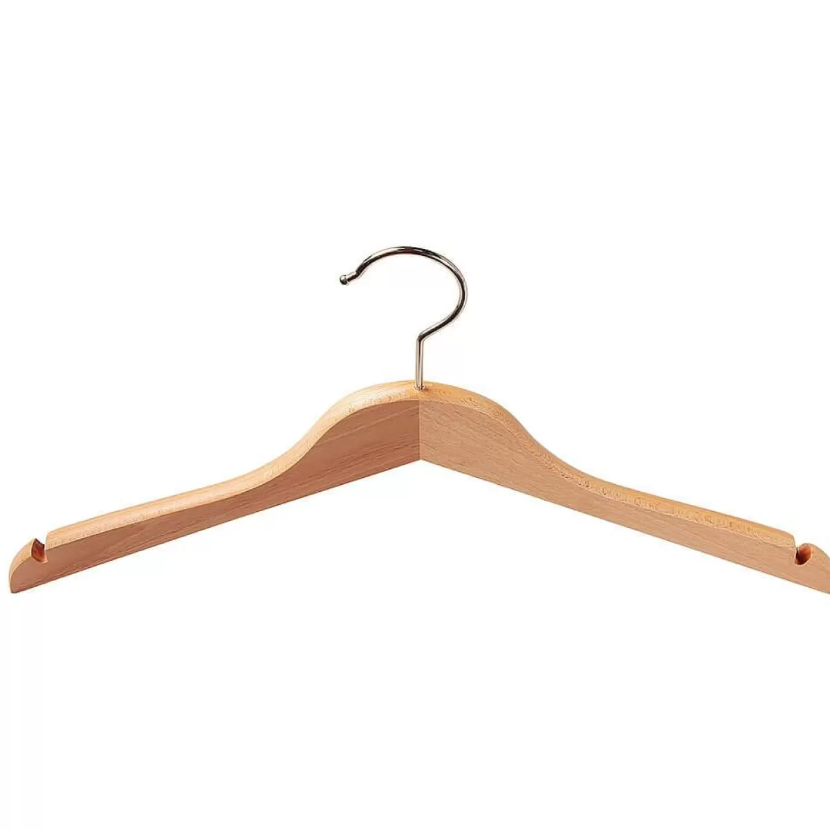 DecoWoerner Wooden Clothes Hanger With Notches, Straight 45 Cm, 1 Pack A´ 5 Pcs