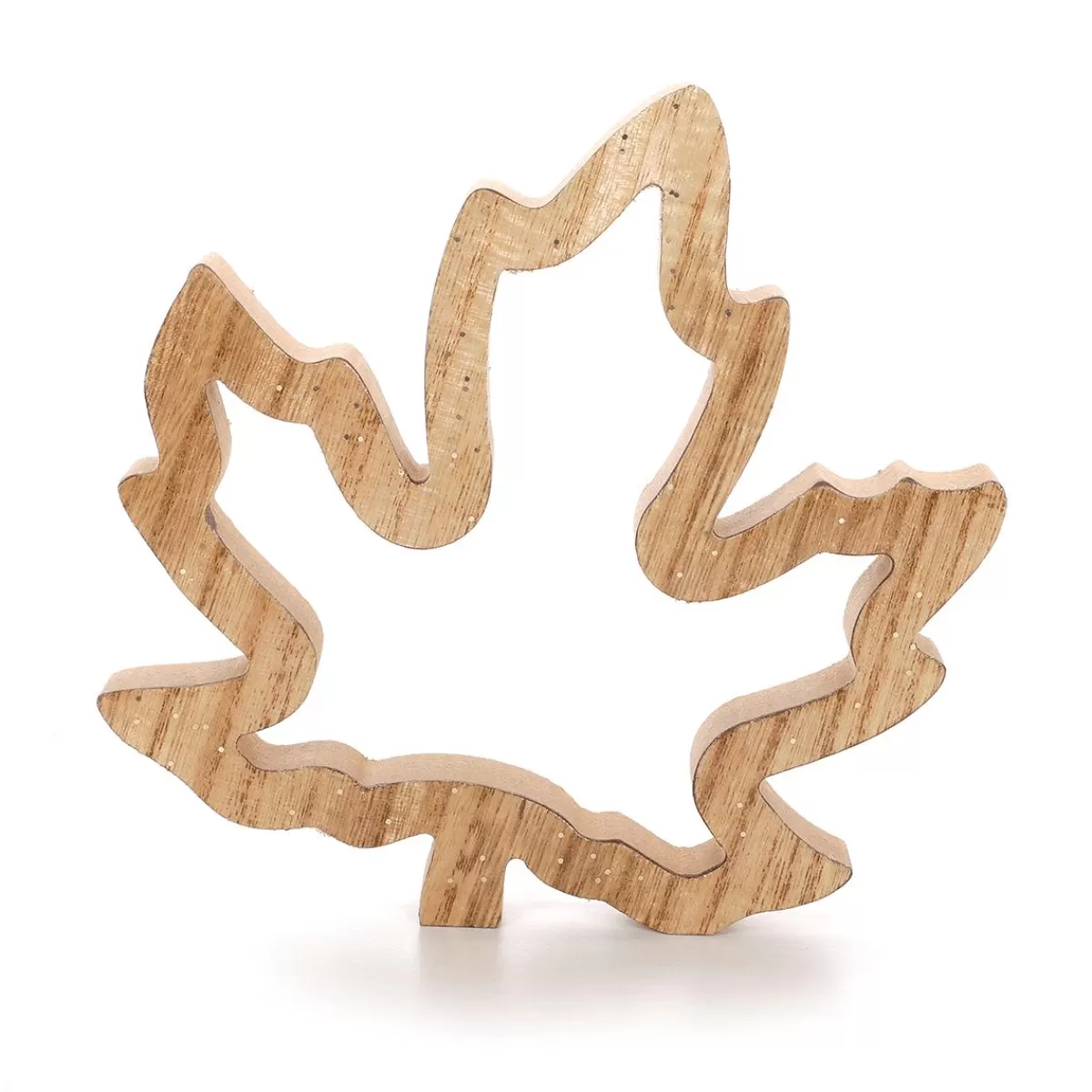 DecoWoerner Wooden Deco Maple Leaves Silhouettes Set 2 Pieces Brown 17 X 16,5 X 1,8 Cm